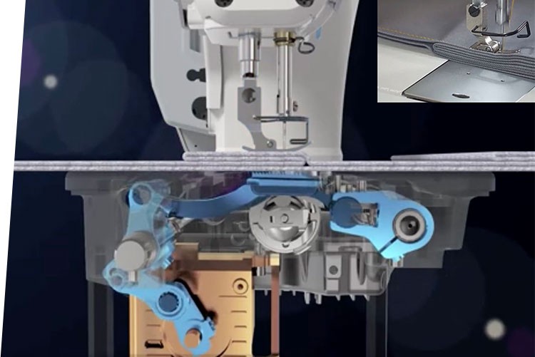 Stebnówka z czujnikiem grubości materiału.