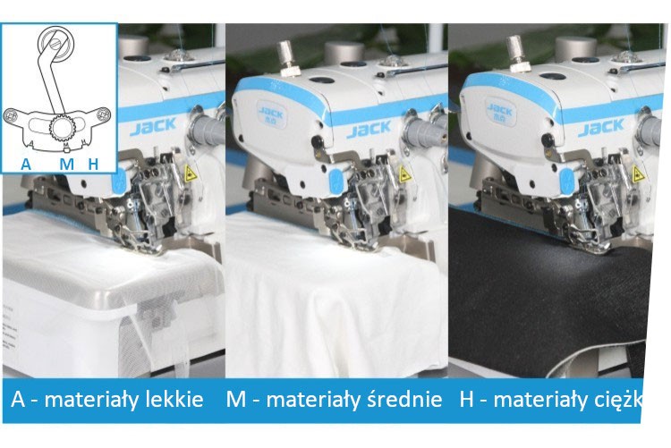 Overlock z regulacją wysokości ząbków w zależności od materiału.