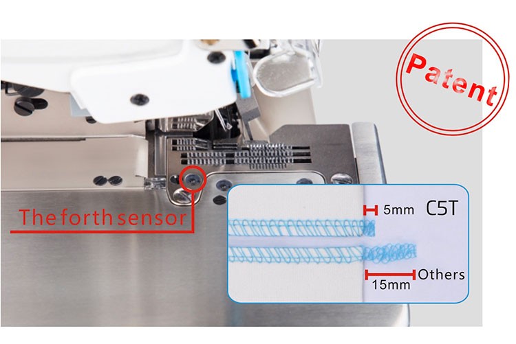 Overlock z krótkim obcinaniem łańcuszka.